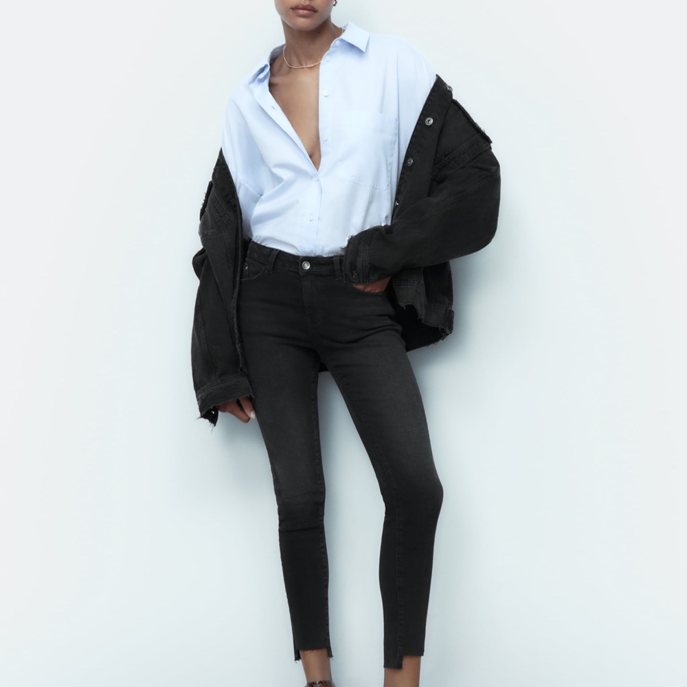Zara Black Mid Rise Skinny Fit Z1975 - Picture 7 of 7